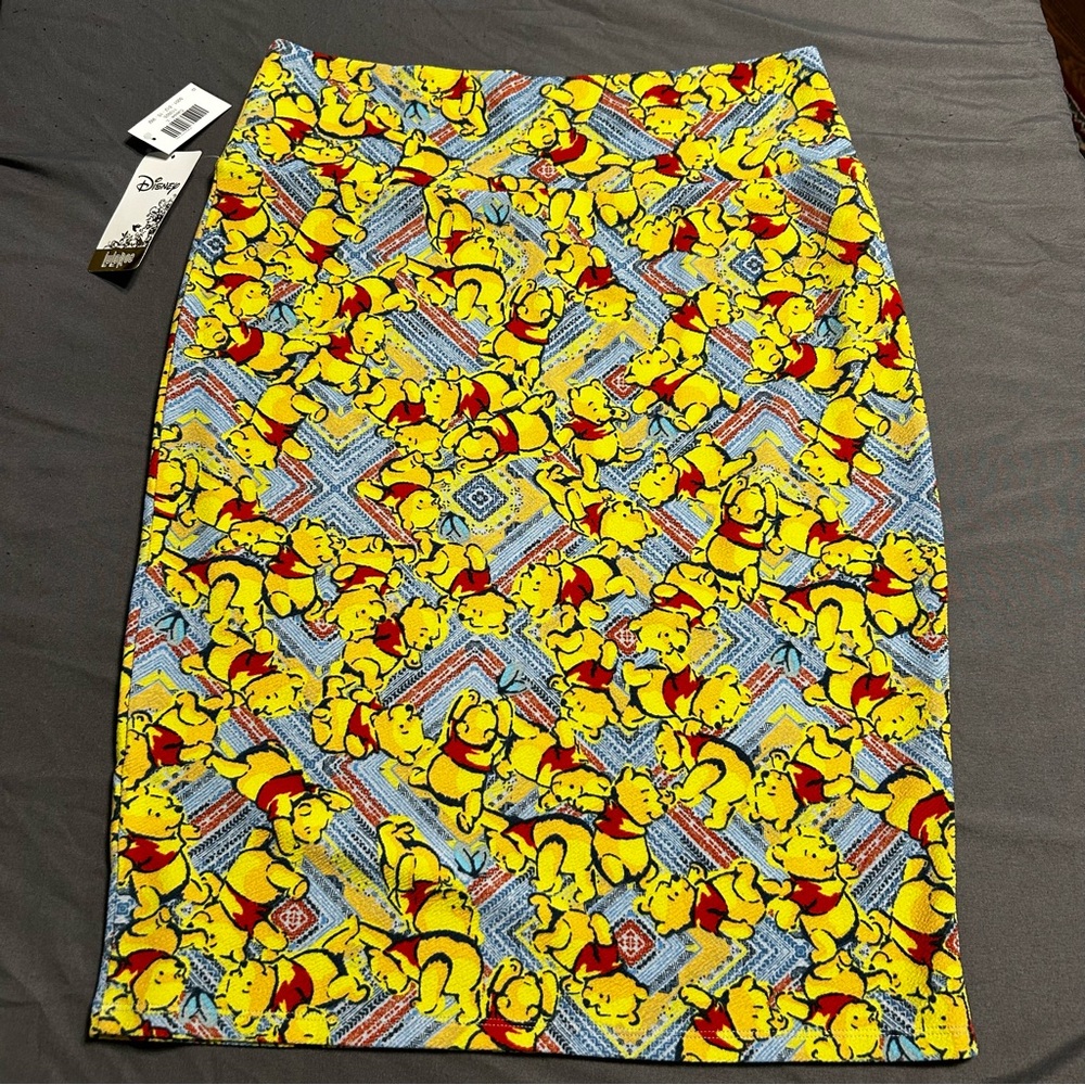 Lularoe Disney NWT Winnie The Pooh Women’s Size Large Pencil Skirt Stretchy - Picture 8 of 8
